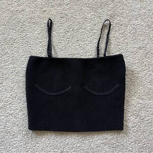 Women’s Babaton Denzel Sculpt‎ Knit Black Ribbed Top